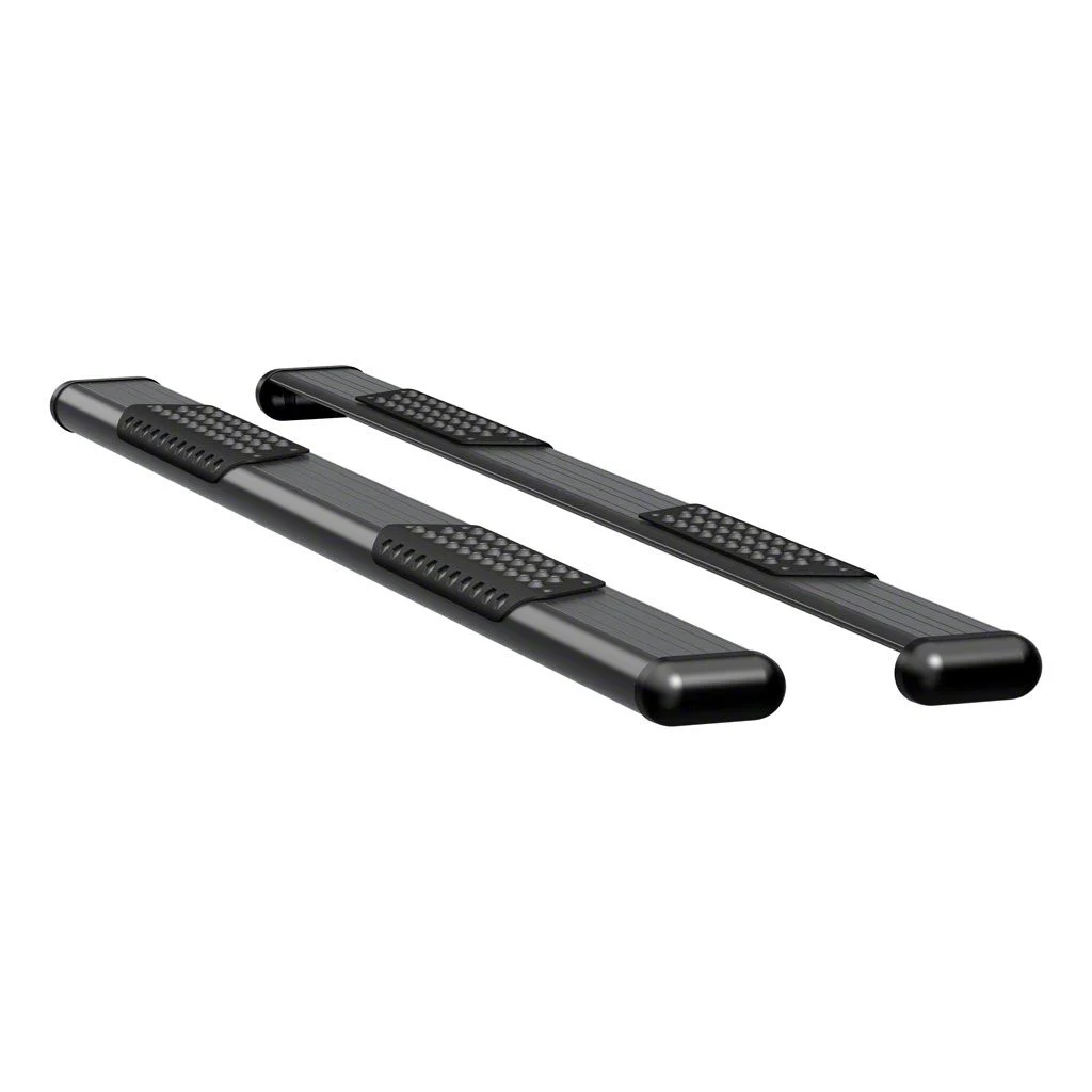 O-Mega II 6-Inch Oval Side Step Bars; Rocker Mount; Textured Black (14-18 Silverado 1500 Crew Cab)