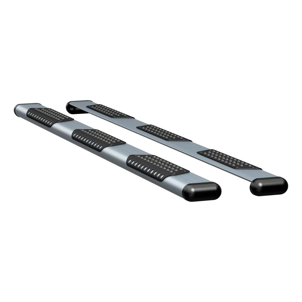 O-Mega II 6-Inch Wheel-to-Wheel Oval Side Step Bars; Body Mount; Silver (02-08 RAM 1500 Quad Cab)