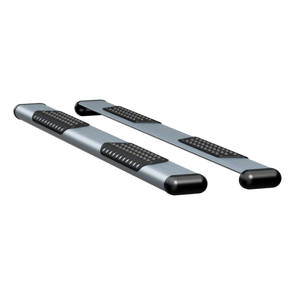 O-Mega II 6-Inch Wheel-to-Wheel Oval Side Step Bars; Rocker Mount; Silver (14-18 Silverado 1500 Regular Cab)