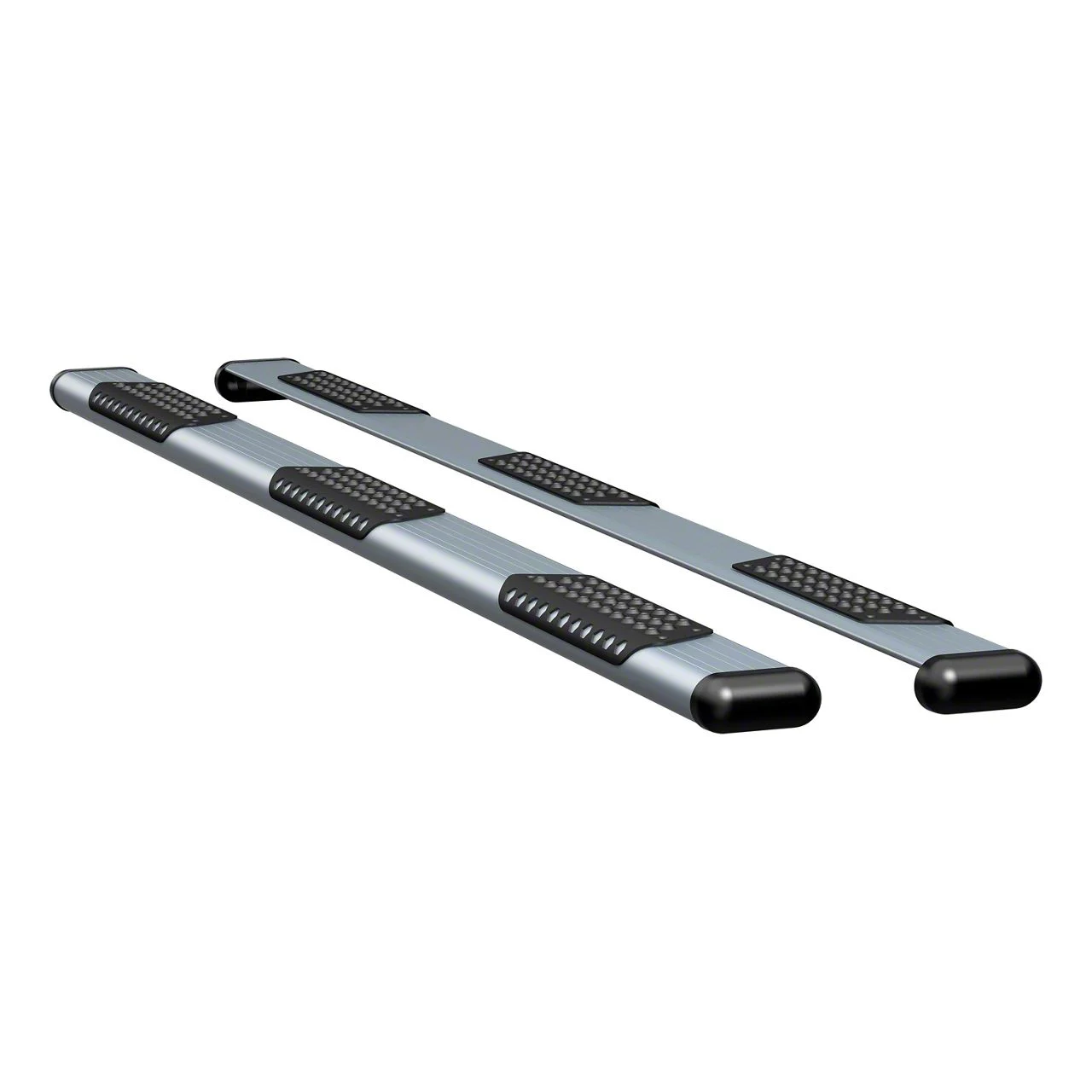O-Mega II 6-Inch Wheel-to-Wheel Oval Side Step Bars; Rocker Mount; Silver (14-18 Silverado 1500 Double Cab, Crew Cab)