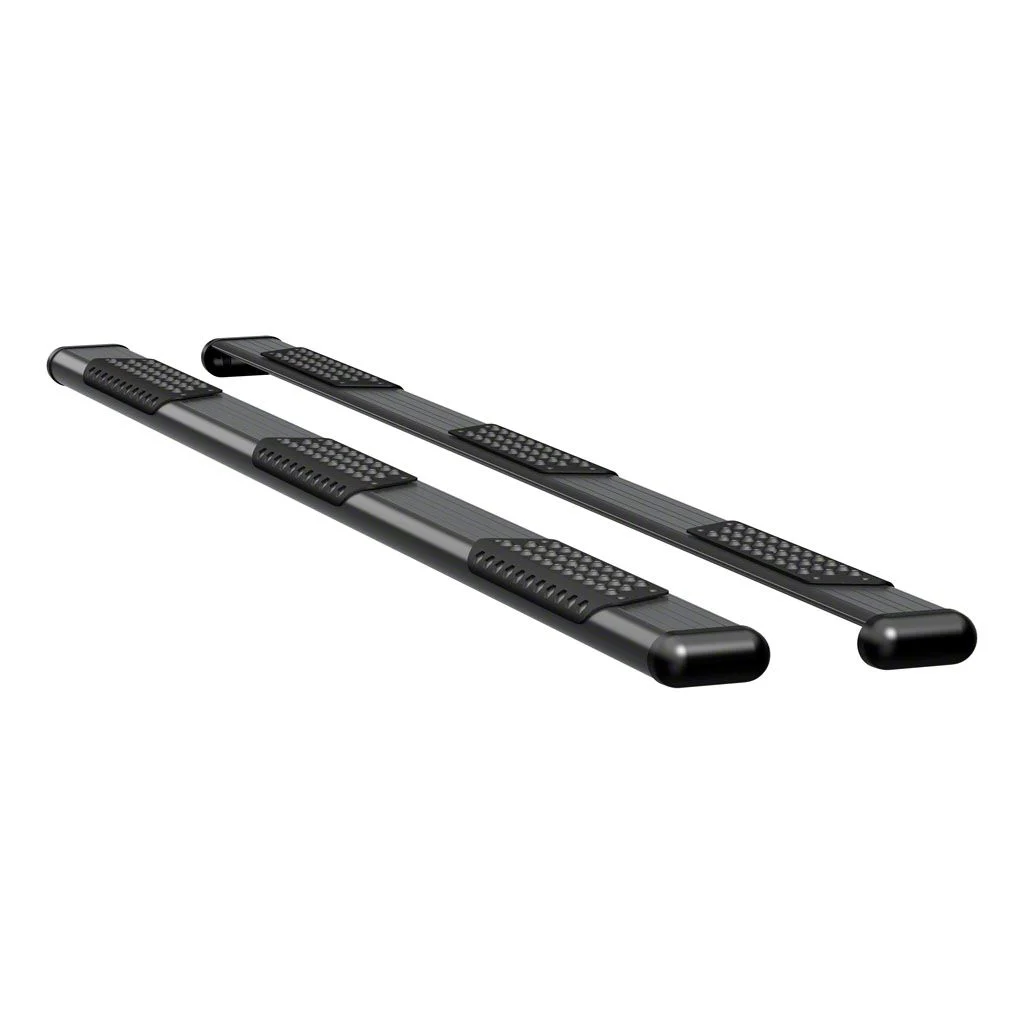 O-Mega II 6-Inch Wheel-to-Wheel Oval Side Step Bars; Rocker Mount; Textured Black (14-18 Sierra 1500 Double Cab, Crew Cab)