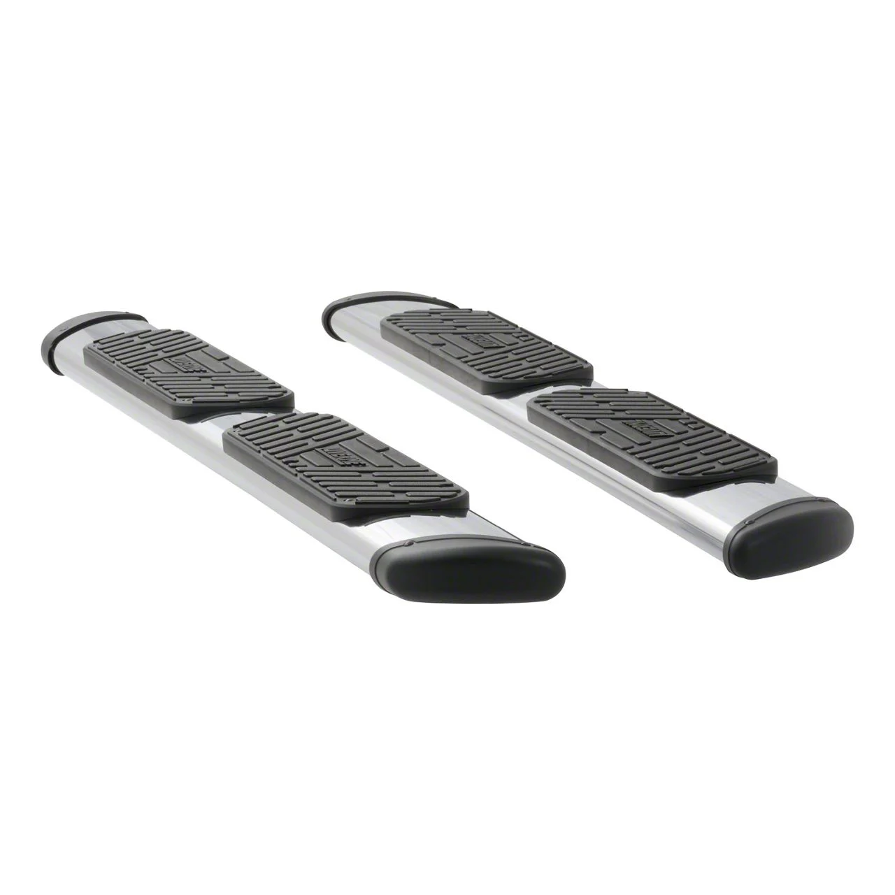 Regal 7-Inch Oval Side Step Bars; Rocker Mount; Polished Stainless (09-18 RAM 1500 Quad Cab)