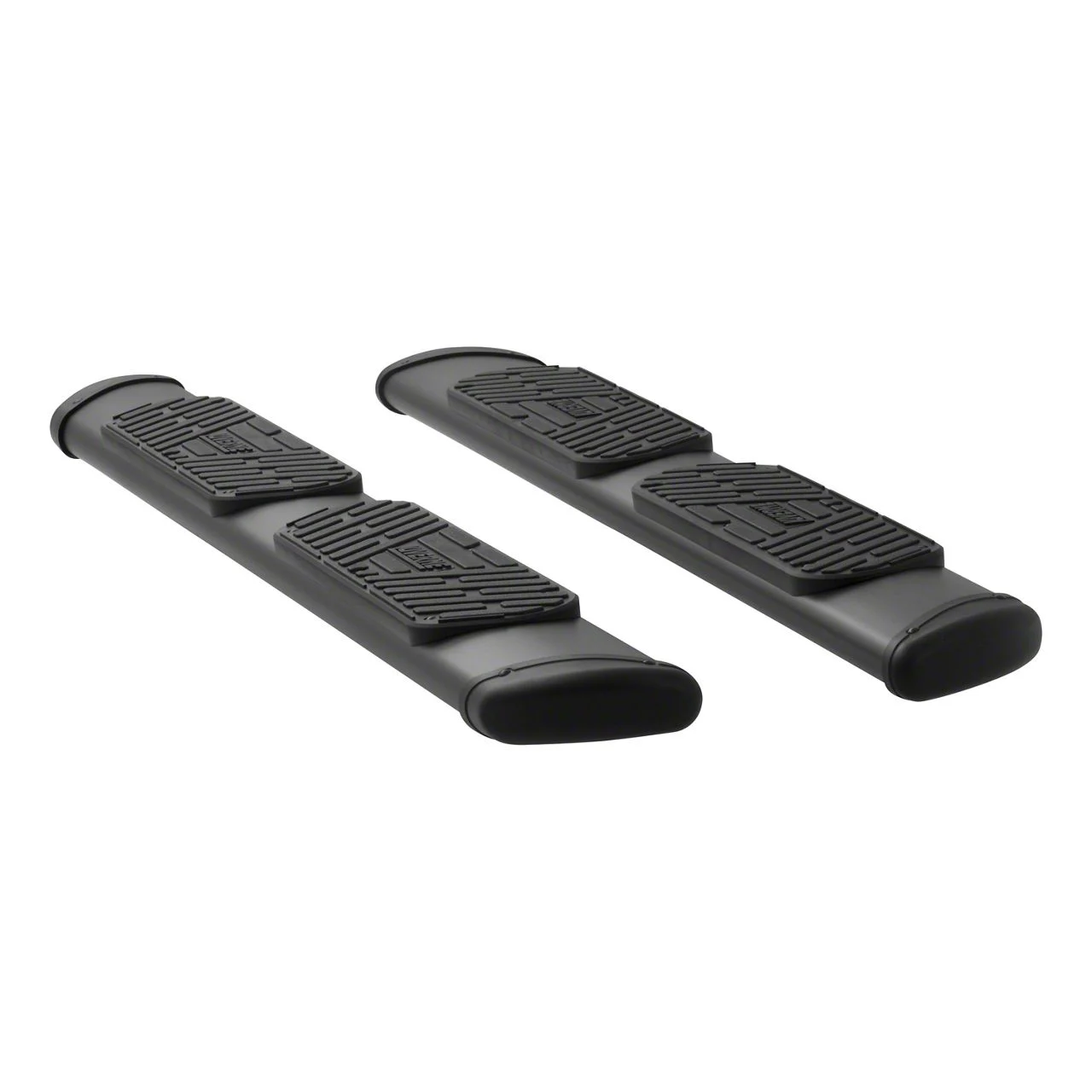 Regal 7-Inch Oval Side Step Bars; Rocker Mount; Textured Black (09-18 RAM 1500 Quad Cab)