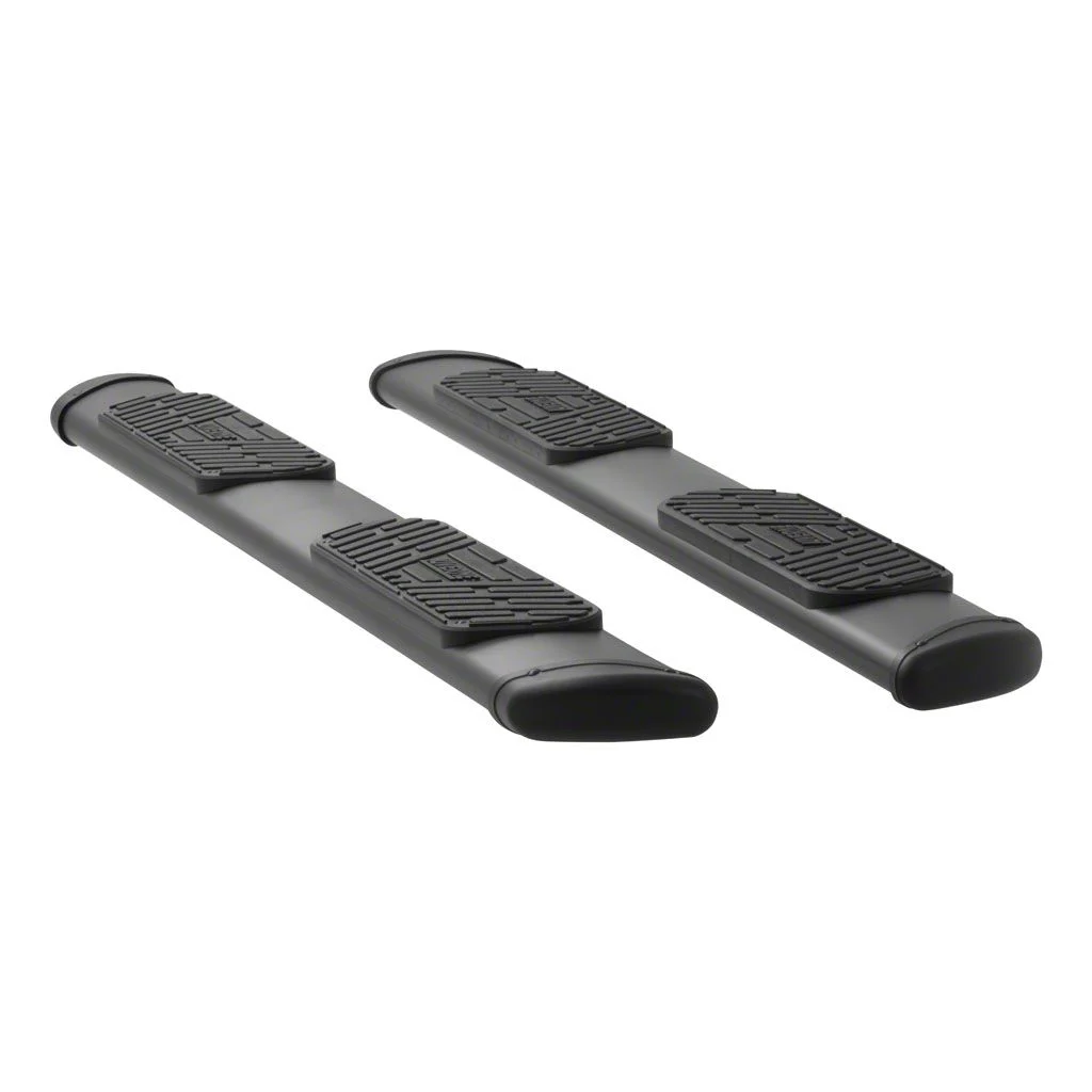 Regal 7-Inch Oval Side Step Bars; Textured Black (15-26 F-150 SuperCrew)