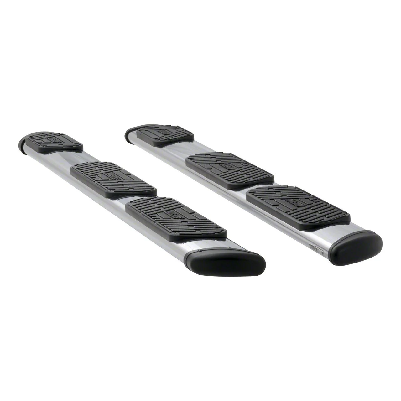 Regal 7-Inch Wheel-to-Wheel Oval Side Step Bars; Rocker Mount; Polished Stainless (14-18 Silverado 1500 Double Cab)