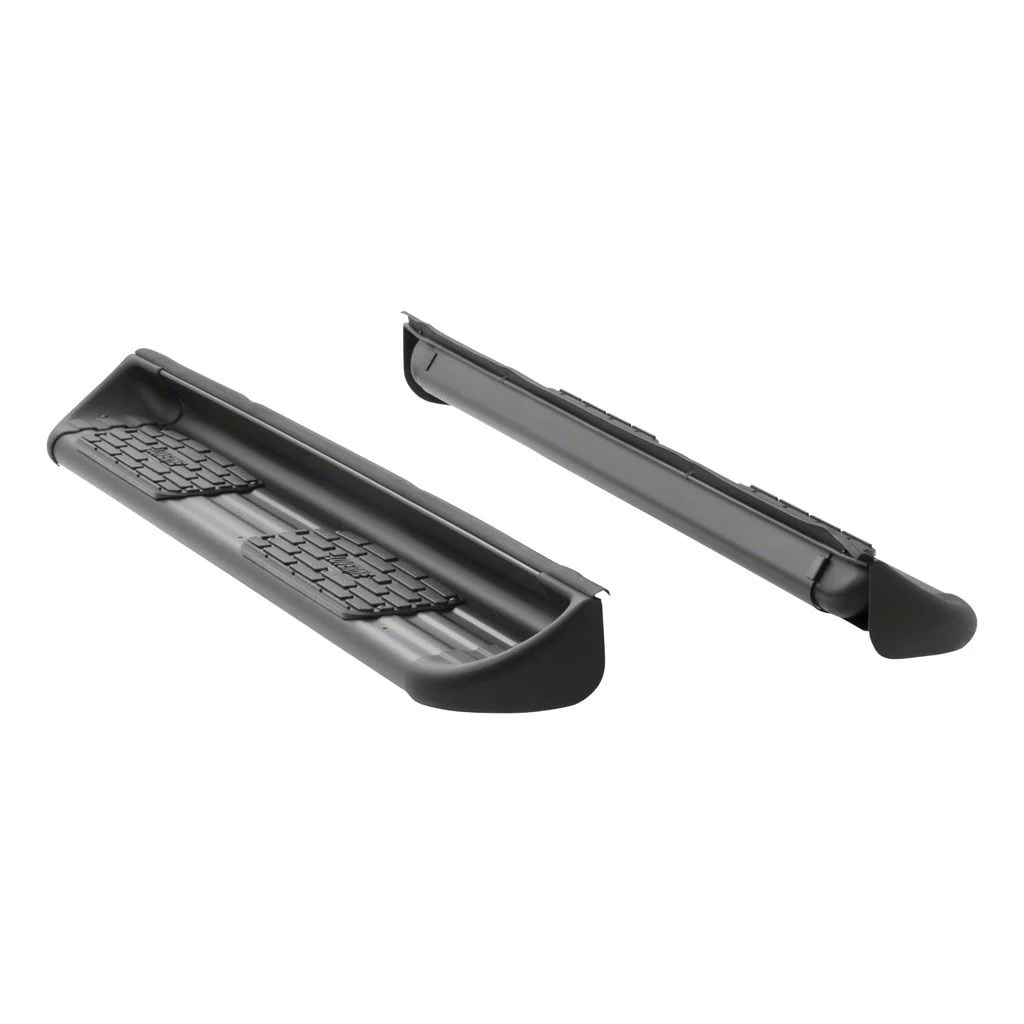 Stainless Side Entry Running Boards; Rocker Mount; Textured Black (14-18 Silverado 1500 Double Cab)