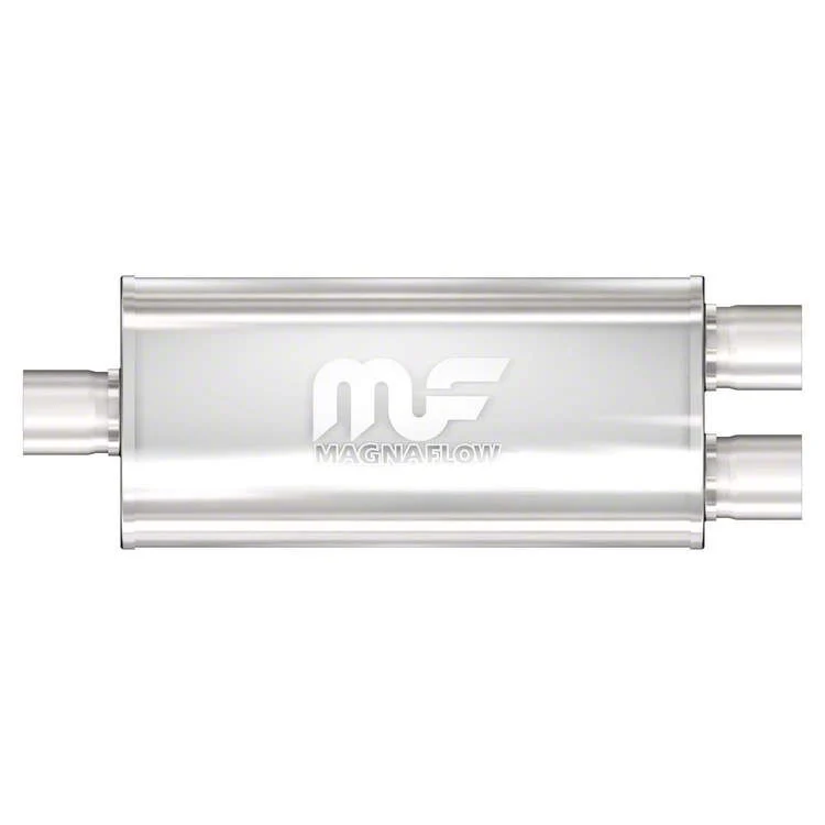Magnaflow Performance Center/Dual Oval Satin Muffler; 3-Inch/2.50-Inch (Universal; Some Adaptation May Be Required)