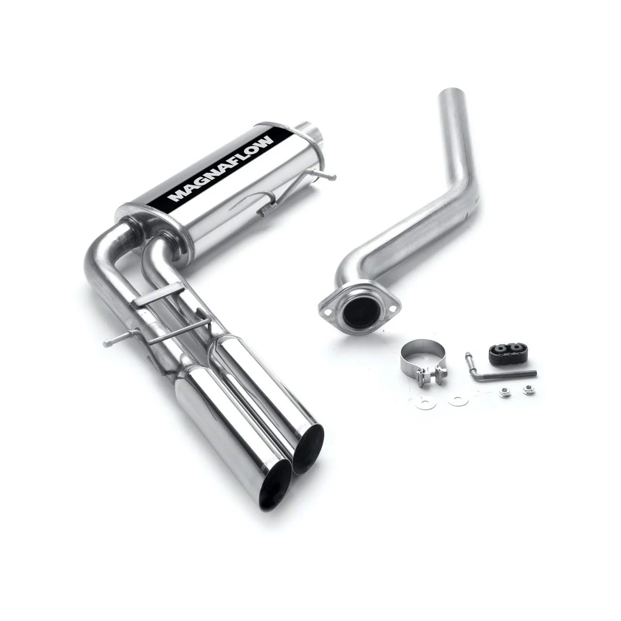 Magnaflow Street Series Dual Exhaust System with Polished Tips; Middle Side Exit (03-06 4.8L Silverado 1500)