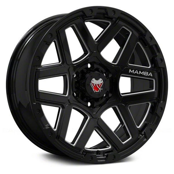 Mamba Offroad Wheels M23 Gloss Black Machined 6-Lug Wheel; 17x9; -12mm Offset (15-20 Tahoe)