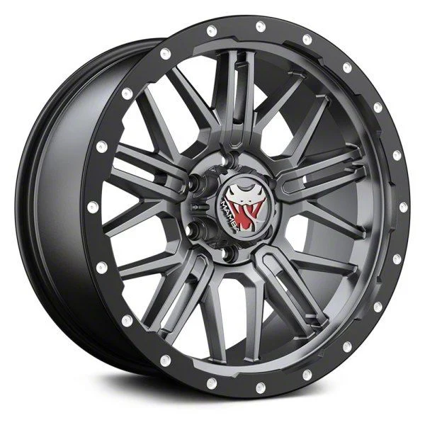 Mamba Offroad Wheels M25 Matte Gray with Black Lip 6-Lug Wheel; 17x9; -12mm Offset (15-20 Tahoe)