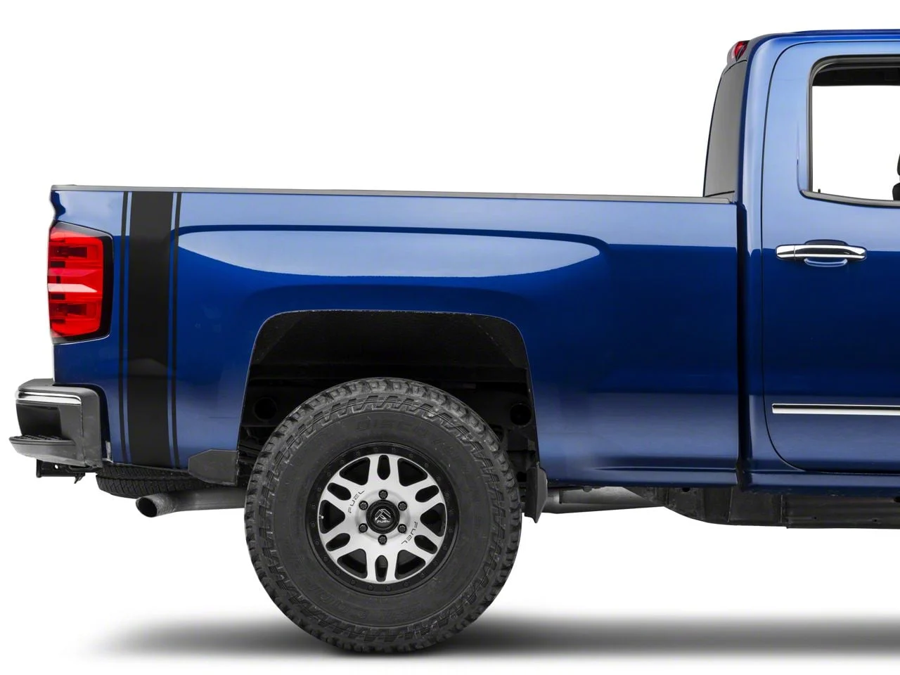 SEC10 Rear Vertical Stripe; Matte Black (07-26 Silverado 1500)