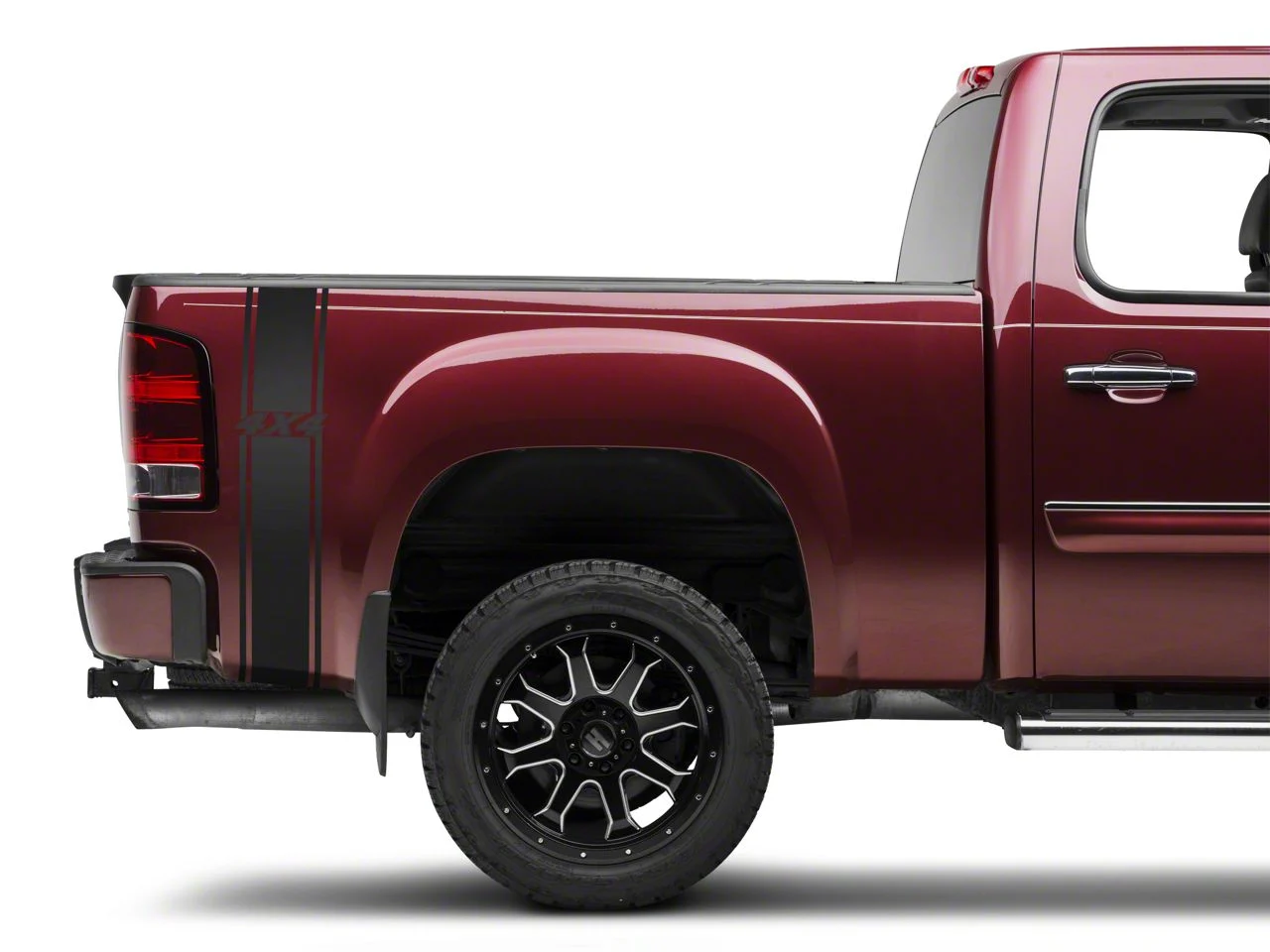SEC10 Rear Vertical Stripe with 4x4 Logo; Matte Black (07-26 Sierra 1500)