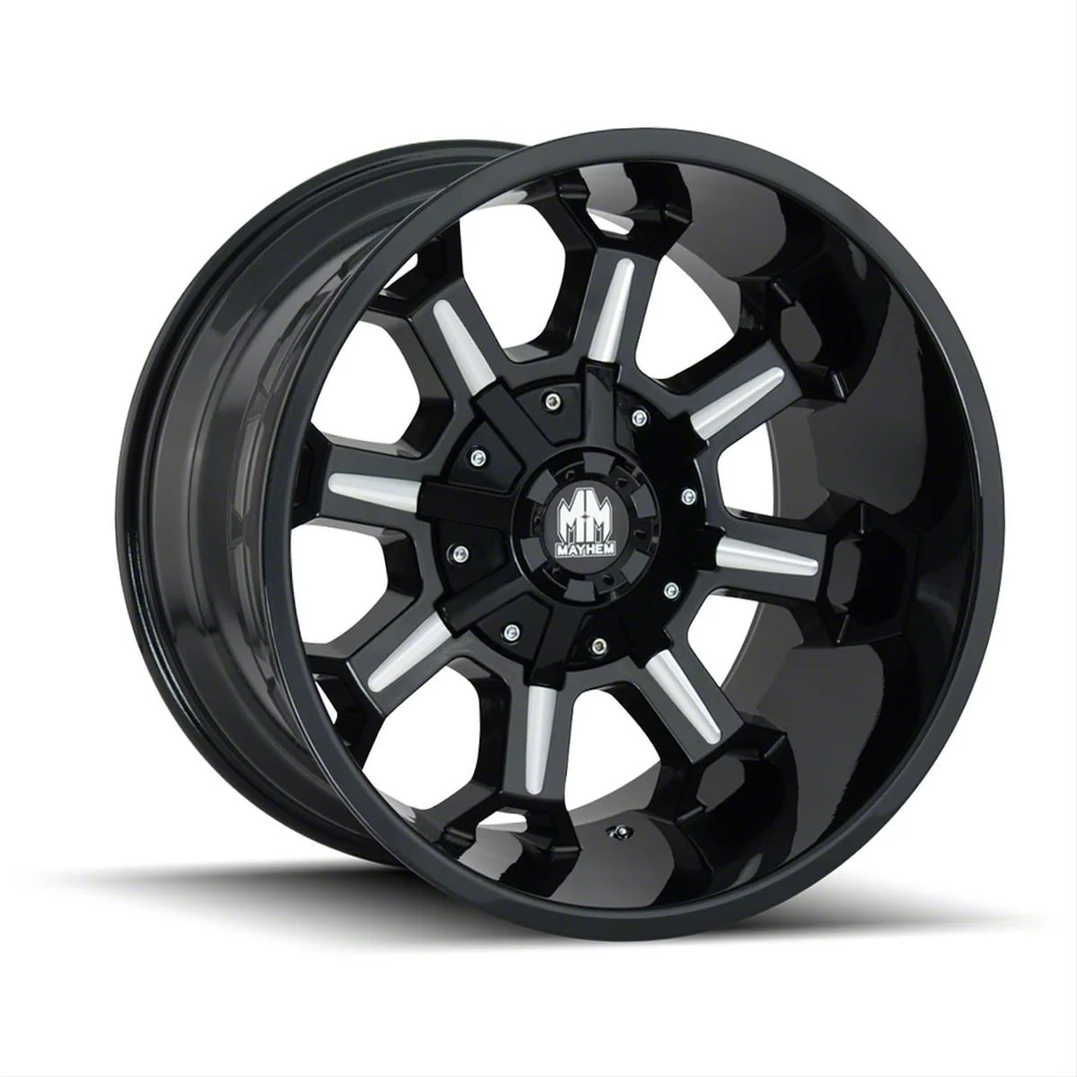 Mayhem Wheels Combat Gloss Black Milled 6-Lug Wheel; 17x9; -12mm Offset (21-26 Tahoe)