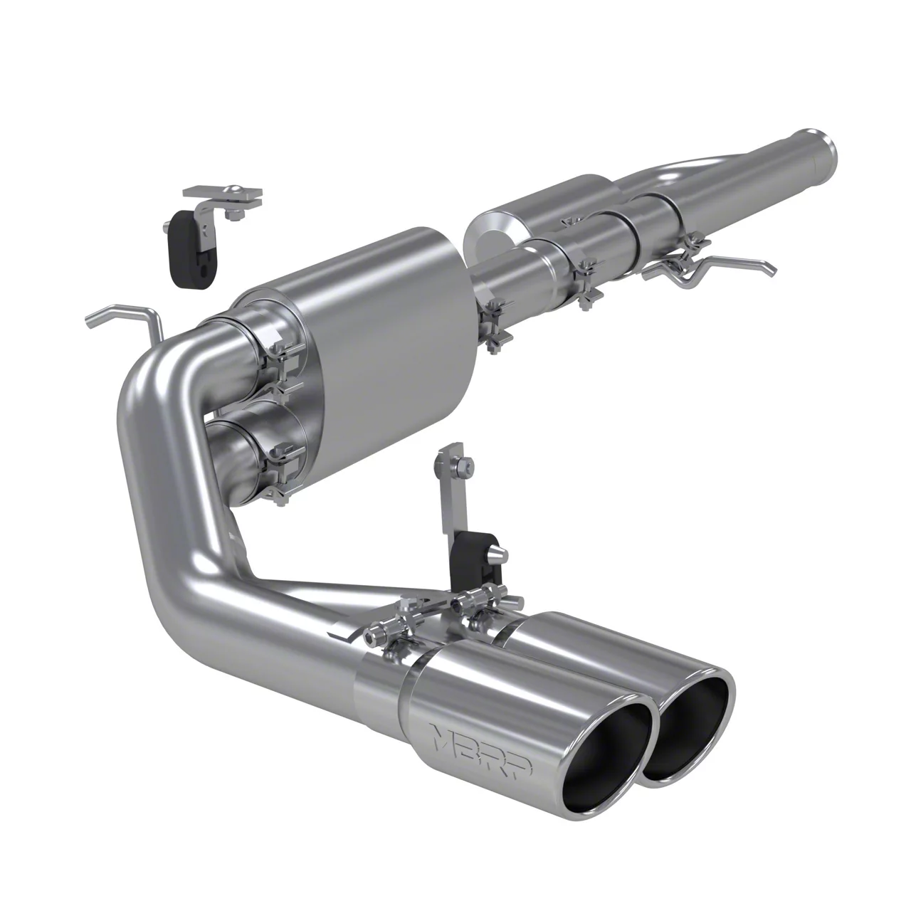 MBRP Armor Lite Dual Exhaust System with Polished Tips; Middle Side Exit (09-18 4.3L Sierra 1500)