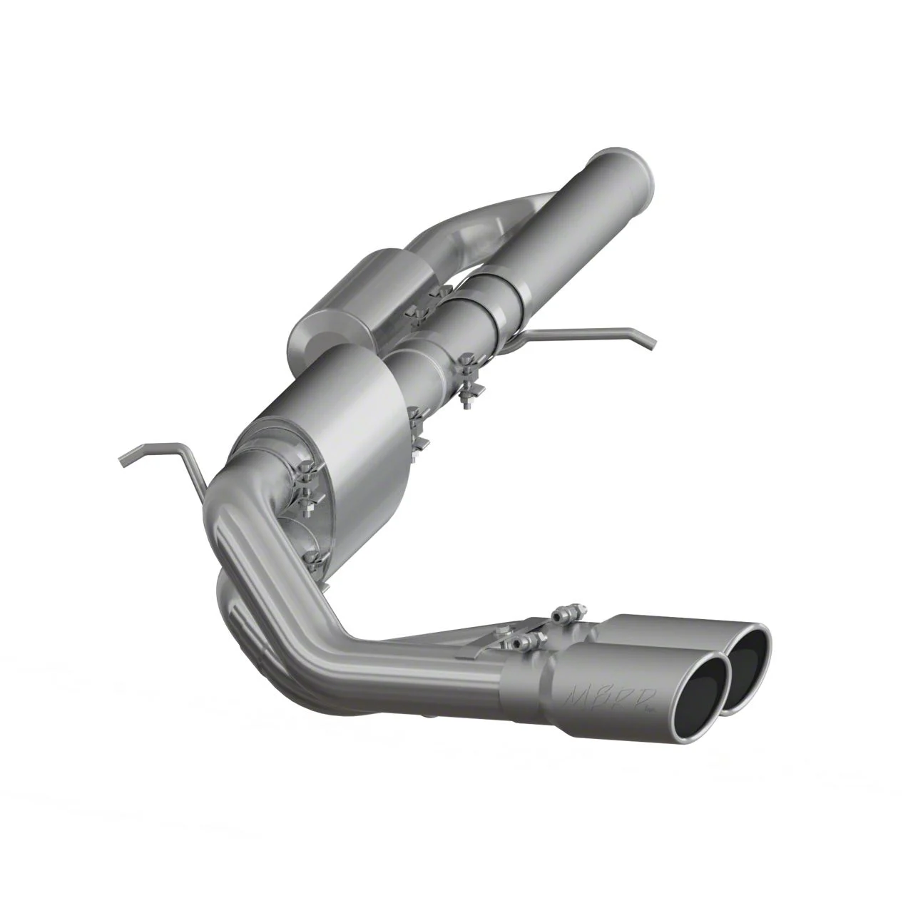 MBRP Armor Plus Dual Exhaust System with Polished Tips; Middle Side Exit (09-18 4.3L Sierra 1500)
