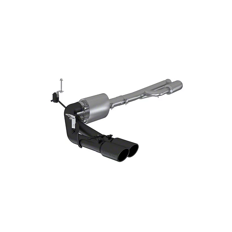 MBRP Armor BLK Dual Exhaust System; Middle Side Exit (19-26 5.3L Silverado 1500)
