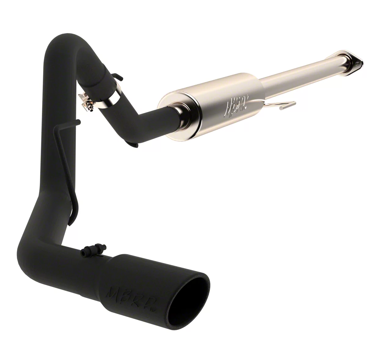 MBRP Armor BLK Single Exhaust System; Side Exit (15-20 3.5L EcoBoost F-150, Excluding Raptor & 19-20 F-150 Limited)