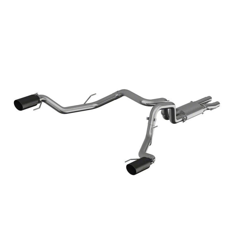 MBRP Armor Plus Resonator Back Dual Exhaust System with Black Tips; Rear Exit (17-20 F-150 Raptor)