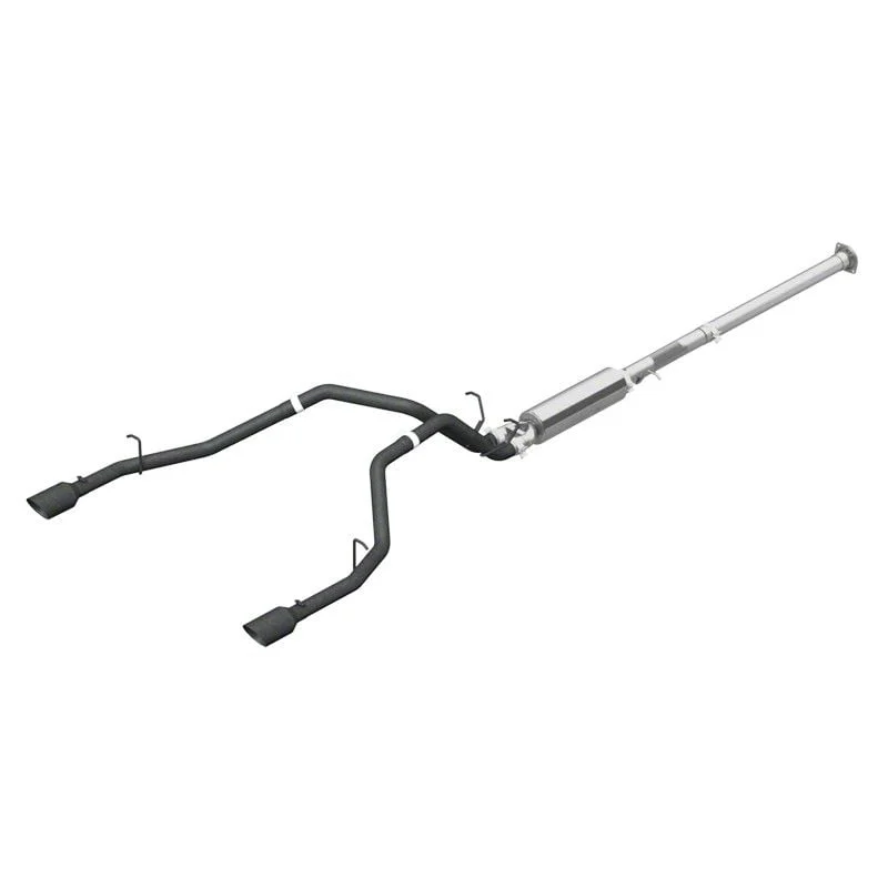MBRP Armor BLK Dual Exhaust System; Rear Exit (19-24 5.7L RAM 1500)