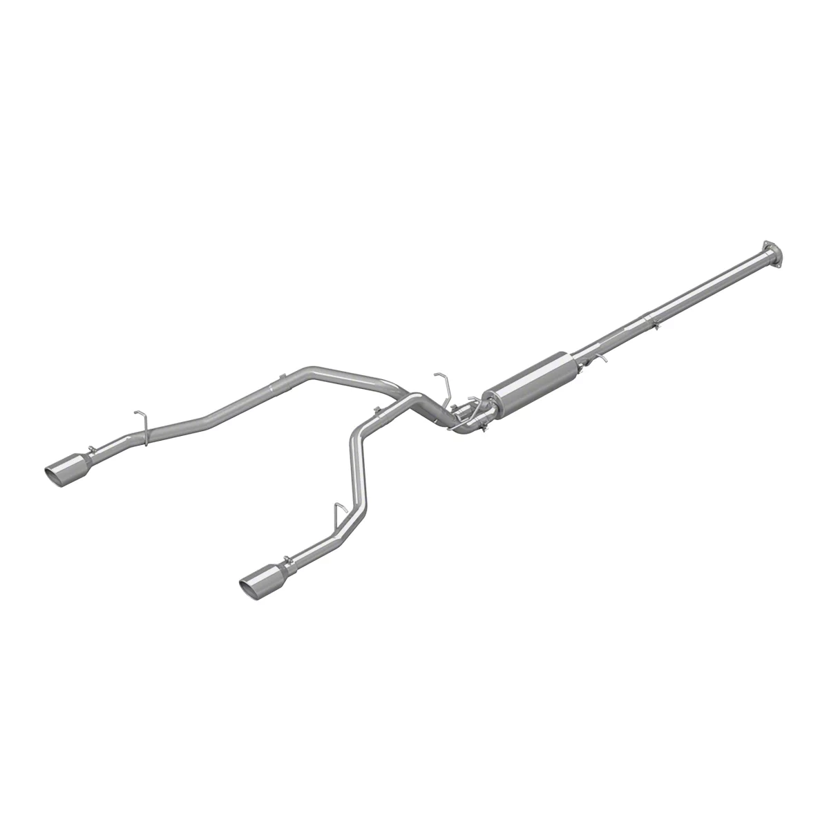 MBRP Armor Plus Dual Exhaust System with Polished Tips; Rear Exit (19-24 5.7L RAM 1500)