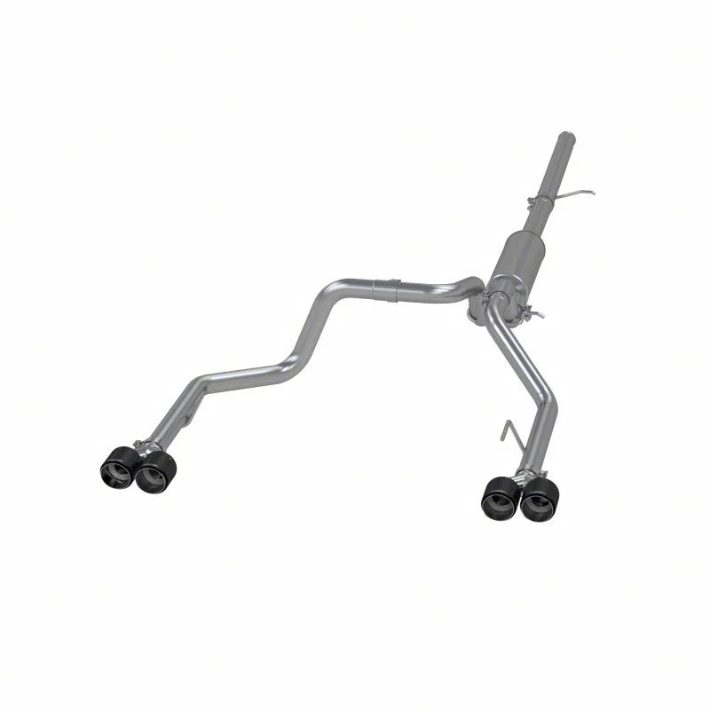 MBRP Armor Pro Dual Exhaust System with Carbon Fiber Tips; Rear Exit (19-26 6.2L Sierra 1500 w/ Factory Dual Exhaust)