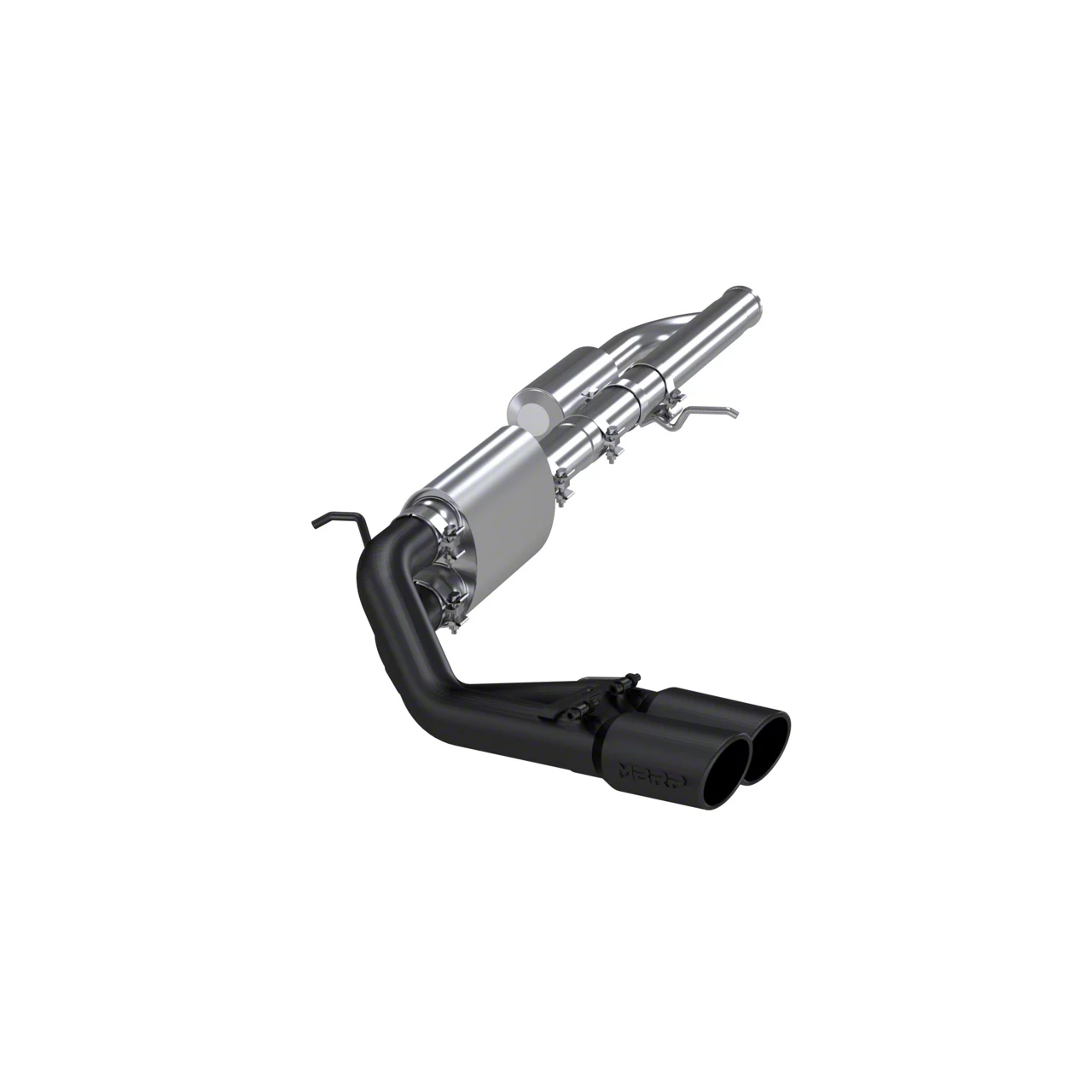 MBRP Armor BLK Dual Exhaust System; Middle Side Exit (09-18 5.3L Sierra 1500)