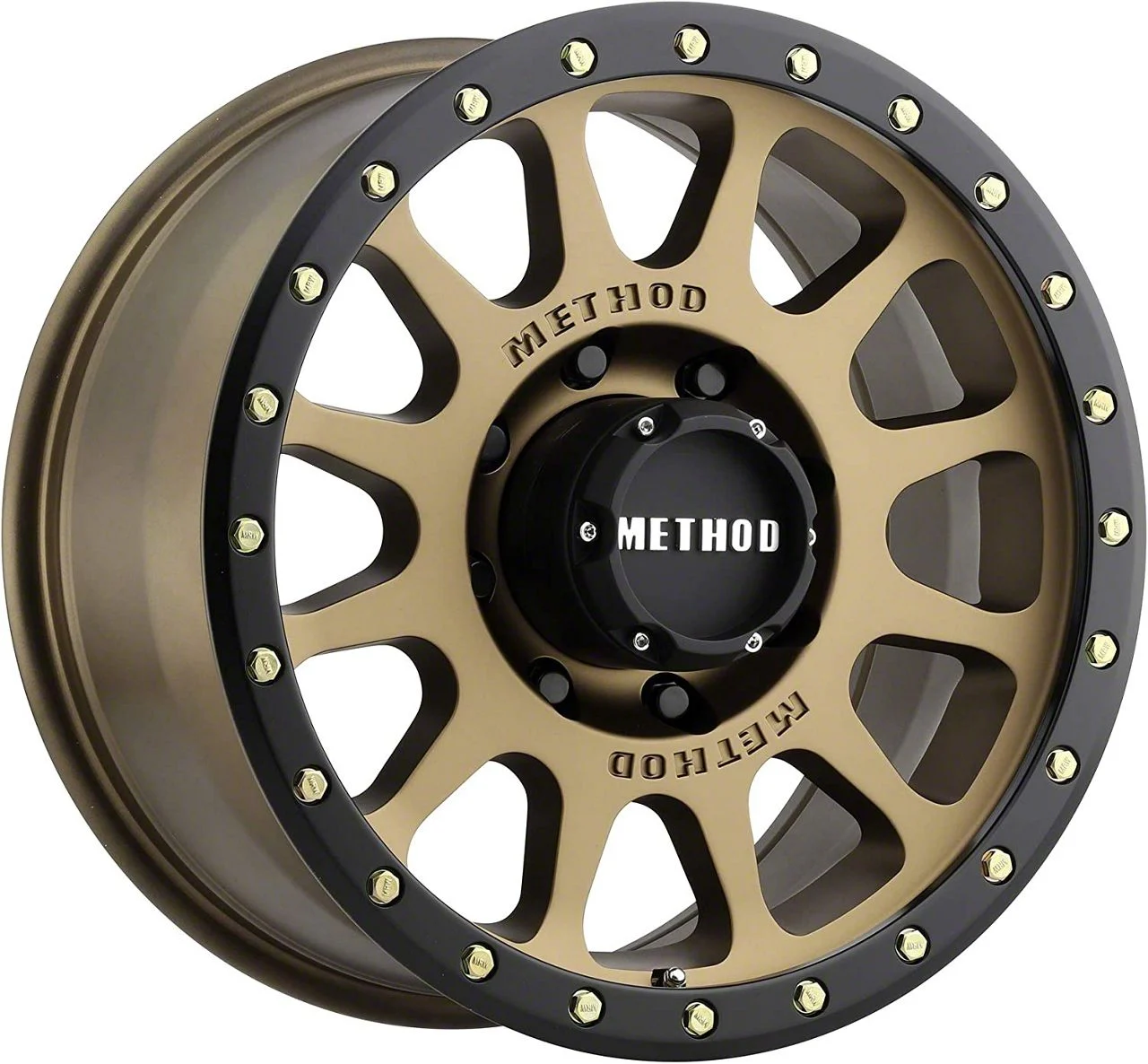 Method Race Wheels MR305 NV Bronze with Matte Black Lip 8-Lug Wheel; 20x10; -18mm Offset (07-10 Sierra 3500 HD SRW)