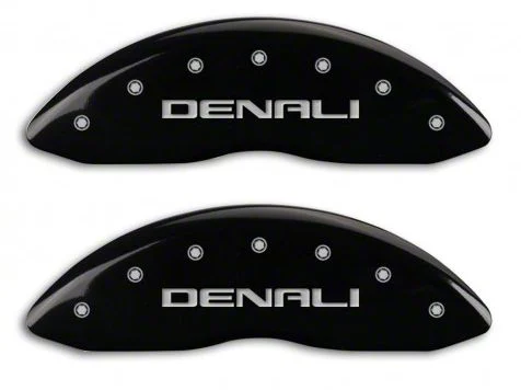 MGP Brake Caliper Covers with DENALI Logo; Black; Front and Rear (14-18 Sierra 1500)