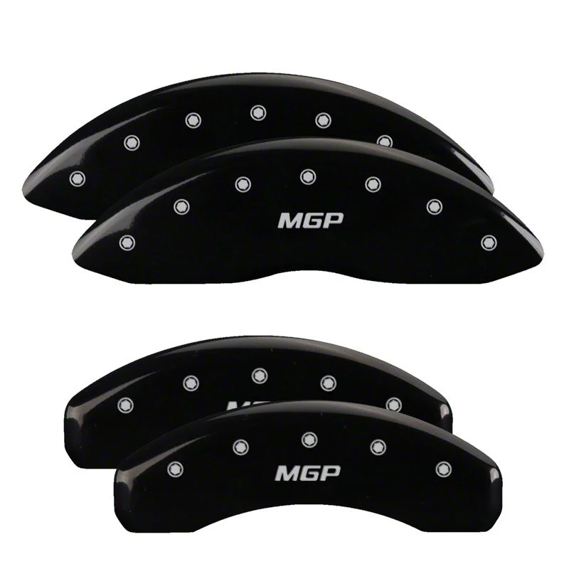 MGP Brake Caliper Covers with MGP Logo; Black; Front and Rear (07-13 Sierra 1500)