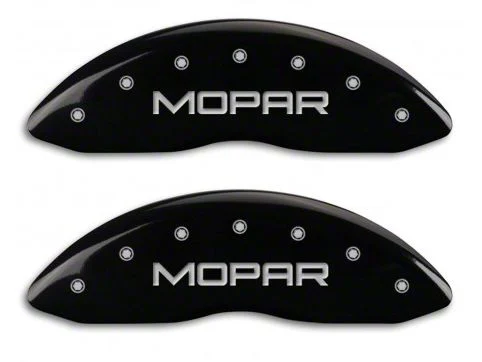 MGP Brake Caliper Covers with MOPAR Logo; Black; Front and Rear (11-18 RAM 1500)