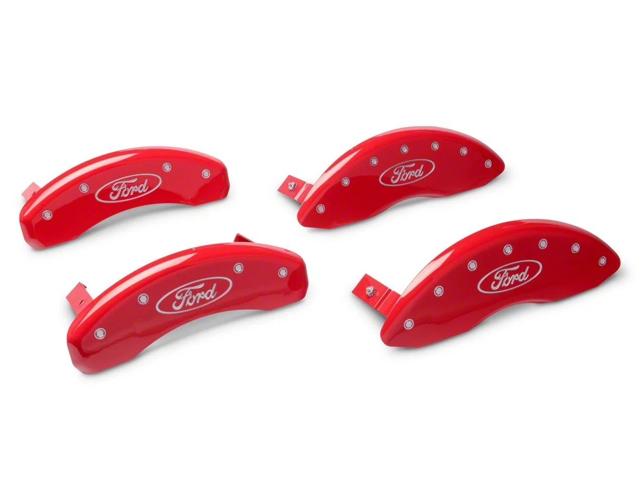 MGP Brake Caliper Covers with Ford Oval Logo; Red; Front and Rear (09-20 F-150)