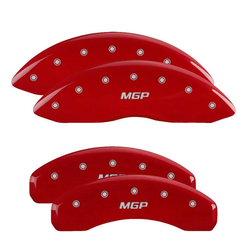 MGP Brake Caliper Covers with MGP Logo; Red; Front and Rear (07-13 Sierra 1500)