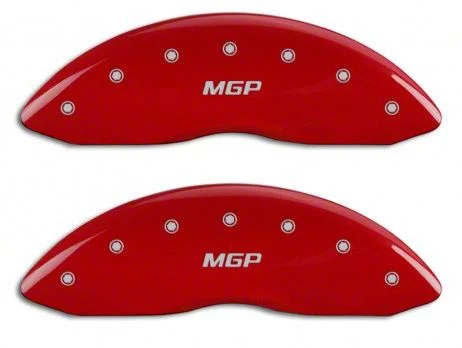 MGP Brake Caliper Covers with MGP Logo; Red; Front and Rear (07-13 Silverado 1500)