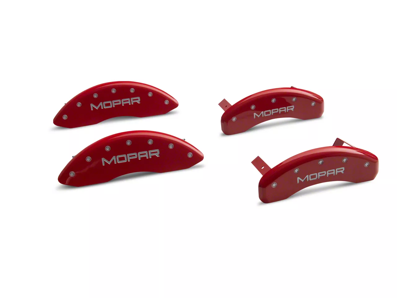 MGP Brake Caliper Covers with MOPAR Logo; Red; Front and Rear (11-18 RAM 1500)