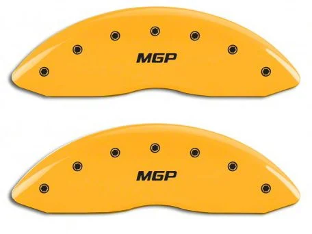 MGP Brake Caliper Covers with MGP Logo; Yellow; Front Only (07-13 Silverado 1500)