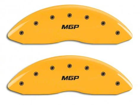 MGP Brake Caliper Covers with MGP Logo; Yellow; Front and Rear (07-13 Silverado 1500)