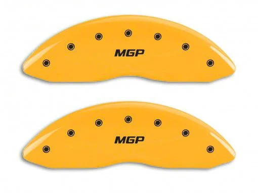 MGP Brake Caliper Covers with MGP Logo; Yellow; Front and Rear (11-18 RAM 1500)