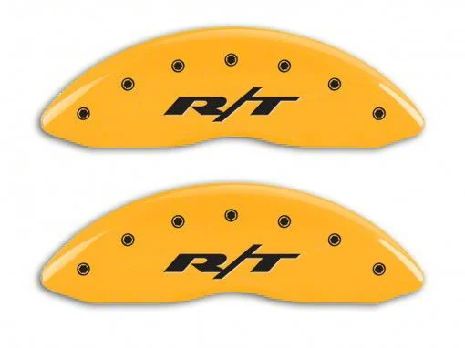 MGP Brake Caliper Covers with RT Logo; Yellow; Front and Rear (13-18 RAM 1500)