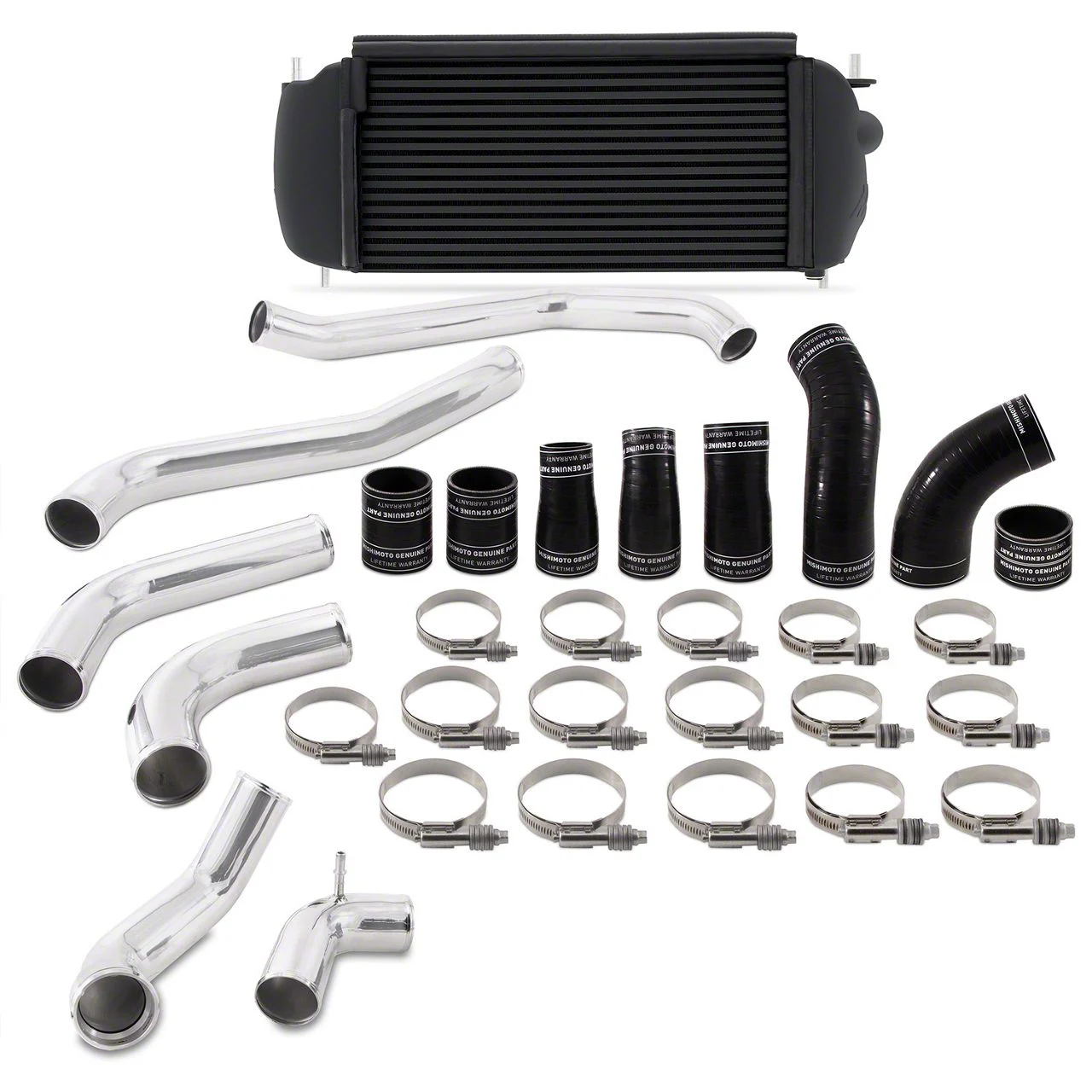 Mishimoto Performance Intercooler Kit with Polished Piping; Black (17-20 3.5L EcoBoost F-150)