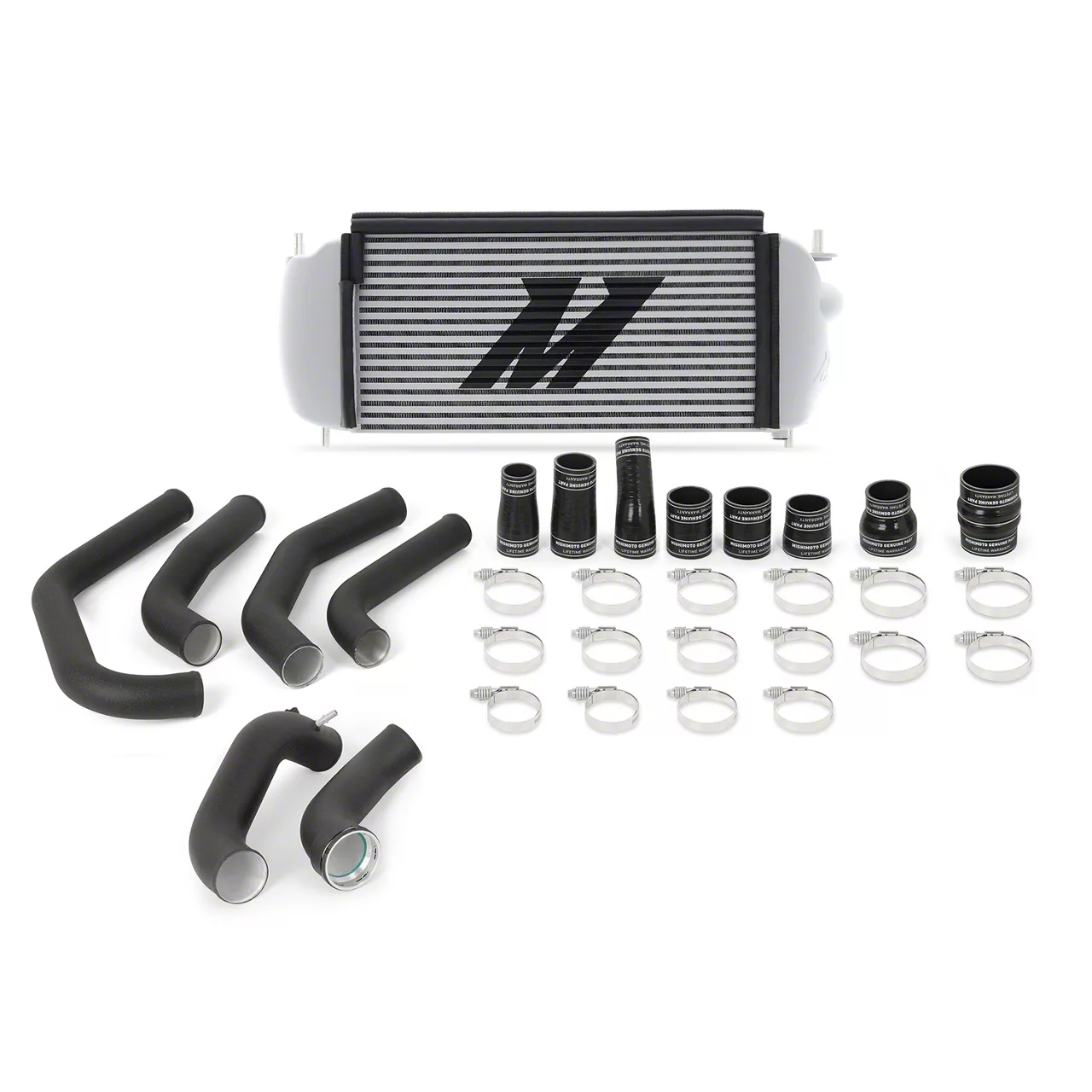 Mishimoto Performance Intercooler Kit with Black Piping; Silver (15-20 2.7L EcoBoost F-150)