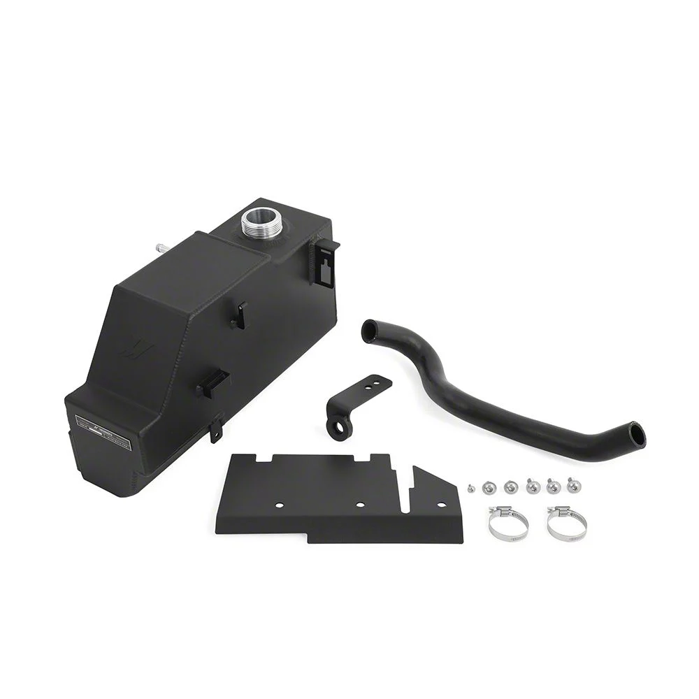 Mishimoto Aluminum Primary Degas Tank Kit; Micro-Wrinkle Black (11-19 6.7L Powerstroke F-250 Super Duty)