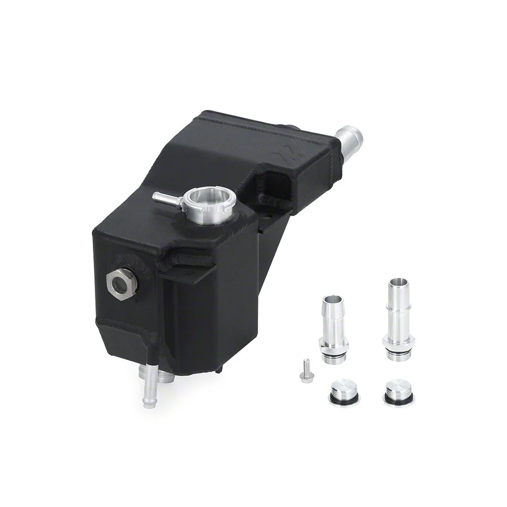 Mishimoto Aluminum Secondary Degas Tank Kit; Micro-Wrinkle Black (11-22 6.7L Powerstroke F-250 Super Duty)