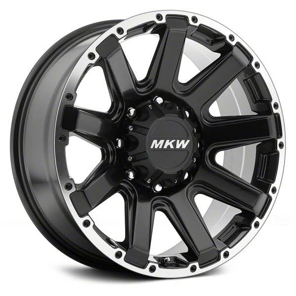 MKW Offroad M94 Satin Black Machined 6-Lug Wheel; 17x9; 10mm Offset (15-20 Tahoe)
