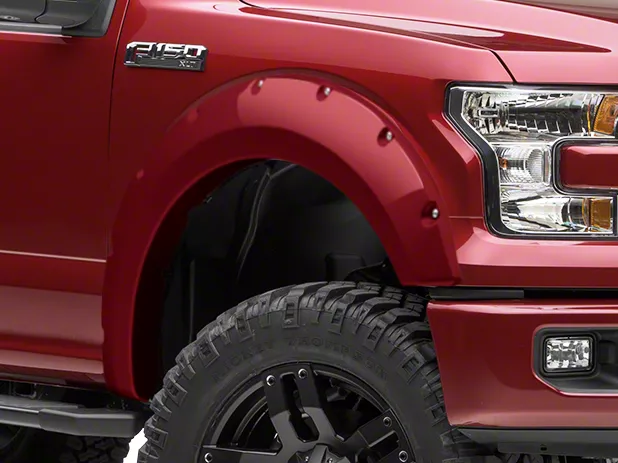 RedRock Bolt-On Style Fender Flares; Pre-Painted (15-17 F-150, Excluding Raptor)