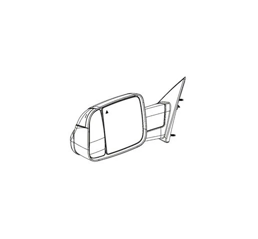 Mopar Door Mirror; Left; With Towing Package and Memory; Without Blind Spot Detection; Power-Folding; Textured Black (19-26 RAM 1500)