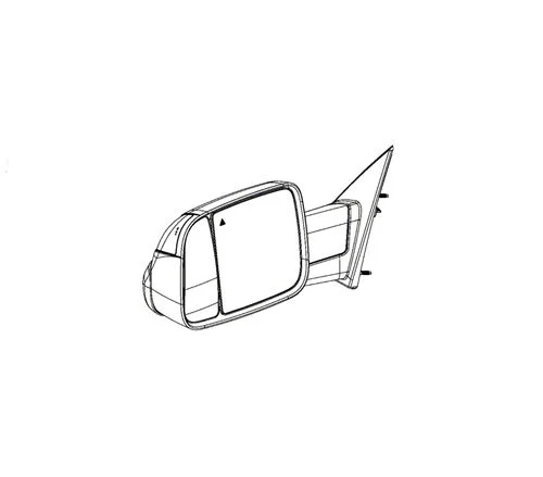 Mopar Door Mirror Set; Left; With Towing Package and Memory; Power Folding; Right; Textured Black (19-26 RAM 1500)