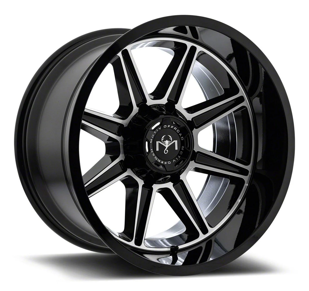 Motiv Offroad Balast Gloss Black with Chrome Accents 6-Lug Wheel; 17x9; 0mm Offset (15-20 Tahoe)