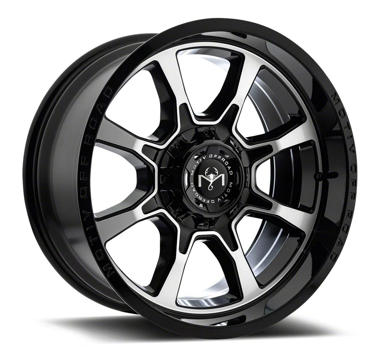 Motiv Offroad Glock Gloss Black with Chrome Accents 6-Lug Wheel; 17x9; 0mm Offset (15-20 Tahoe)