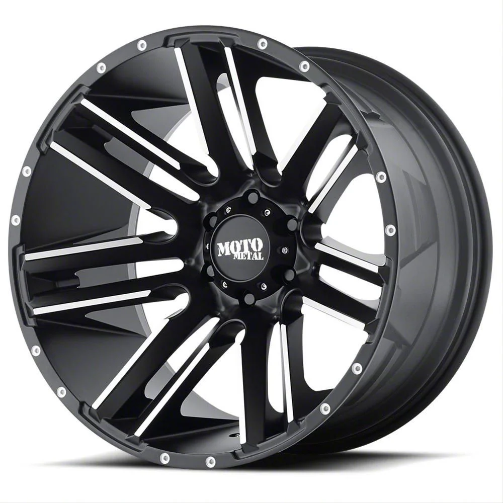 Moto Metal MO978 Razor Satin Black Machined 8-Lug Wheel; 20x12; -44mm Offset (03-09 RAM 3500 SRW)