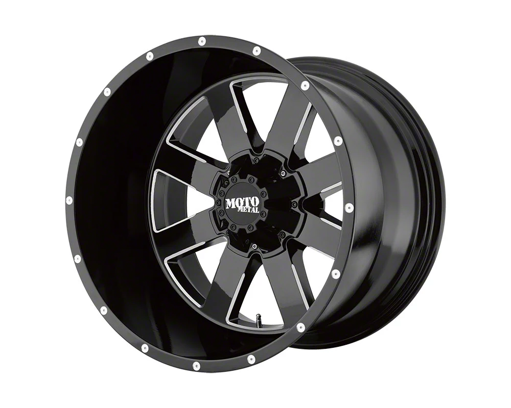 Moto Metal MO962 Gloss Black Milled 8-Lug Wheel; 22x14; -76mm Offset (10-18 RAM 2500)